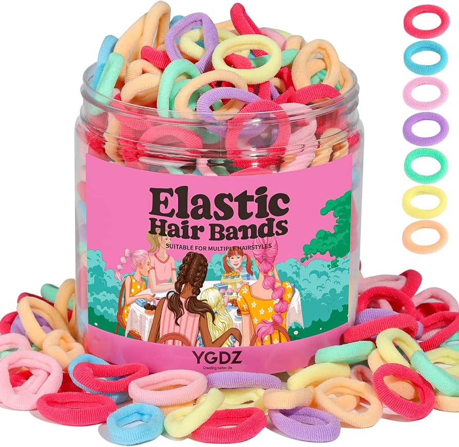 YGDZ Baby Hair Ties, 300pcs Elastic Toddler Hair Ties for Little Girls Kids, Small Mini Hair Band... | Amazon (US)