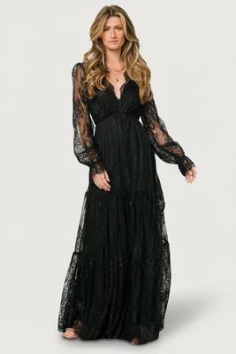 Gloria Lace Maxi Dress | Black | Baltic Born