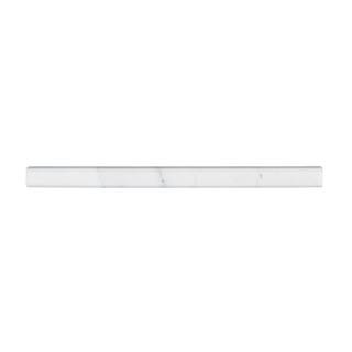 Jeffrey Court Italian White Carrara .75 in. x 12 in. Honed Marble Wall Pencil Tile (1 Linear Foot... | The Home Depot