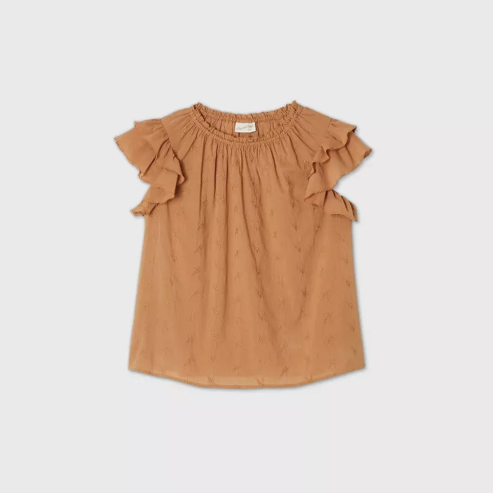 Women's Plus Size Floral Short Sleeve Embroidered Top - Universal Thread™ | Target