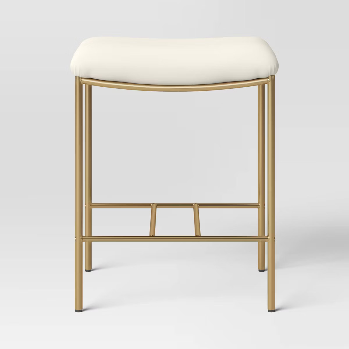 Orion Luxe Backless Counter Height Barstool with Brass Legs Gray Velvet - Threshold™ | Target