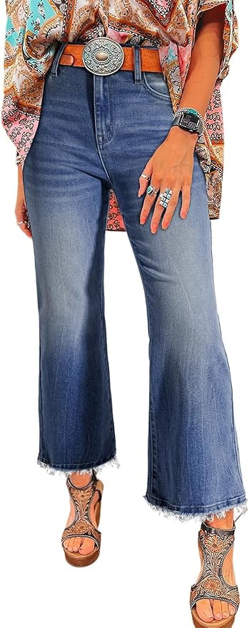 Astylish High Waisted Flared Straight Leg Jeans | Amazon (US)