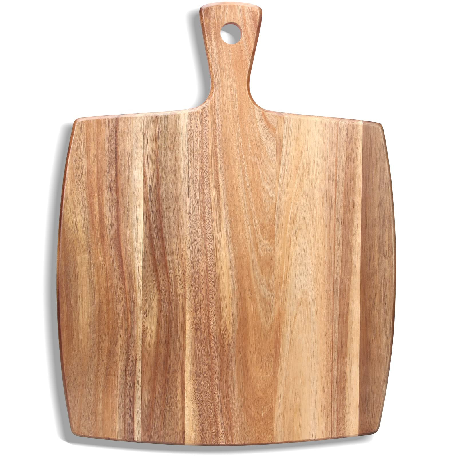 17"x13" Large Acacia Wood Cutting Board with Handle Big Wooden Charcuterie Boards Butcher Block M... | Amazon (US)