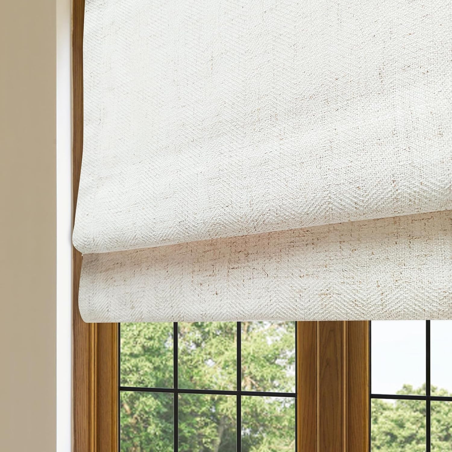 Aimnid Cordless Linen Roman Shades for Windows, Natual Linen Room Darkening Roman Blinds, Custom ... | Amazon (US)