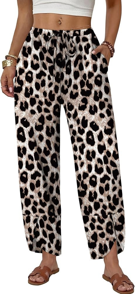Sampeel Wide Leg Pants Woman Palazzo Capri Pants Cropped Spring Summer Vacation Outfits Fashion C... | Amazon (US)