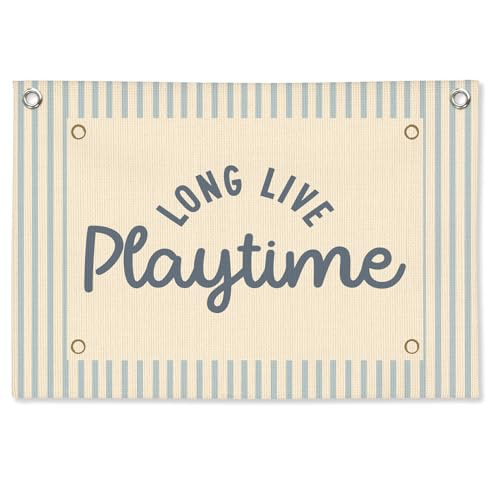 VEEMIKATILL Playroom Decor, Long Live Playtime Linen Canvas Banner, Kids Play Room Toddler Decor Kids Room Banner Flag for Boy Girl Nursery Room Bedroom Playroom, 20x30 Inch | Amazon (US)