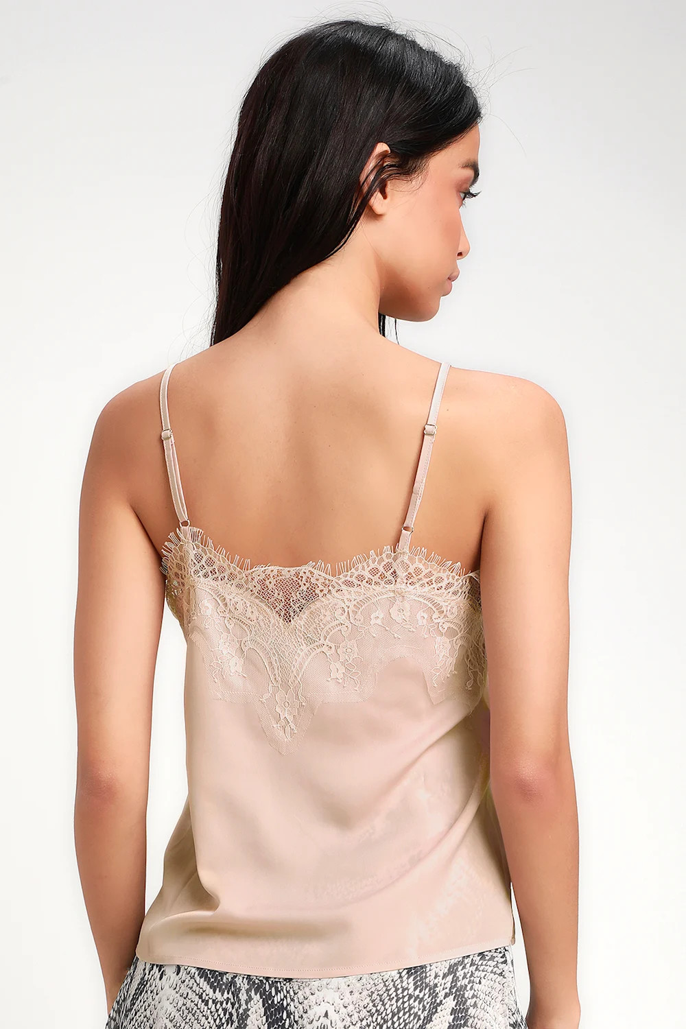 Maddox Pale Pink Satin Lace Cami | Lulus (US)