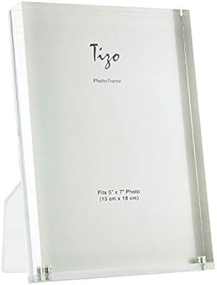 Tizo 5x7 Designer Lucite Picture Frame, 1 Inch Thick with Lucite Easel Back, Clear (Multiple Colo... | Amazon (US)