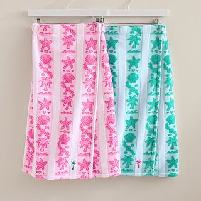 Pink Palm Puff Bath Wrap | Pottery Barn Teen