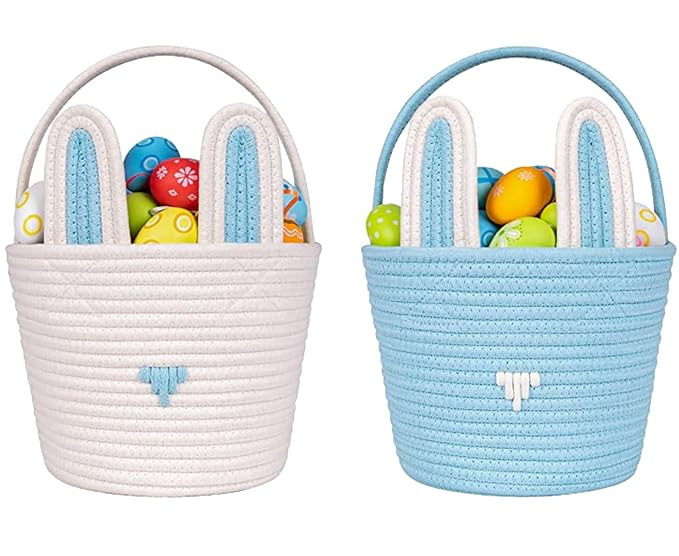 CubesLand Empty Easter Basket for Easter Eggs Hunt Baby's First Easter Basket, Boys Easter Basket... | Amazon (US)