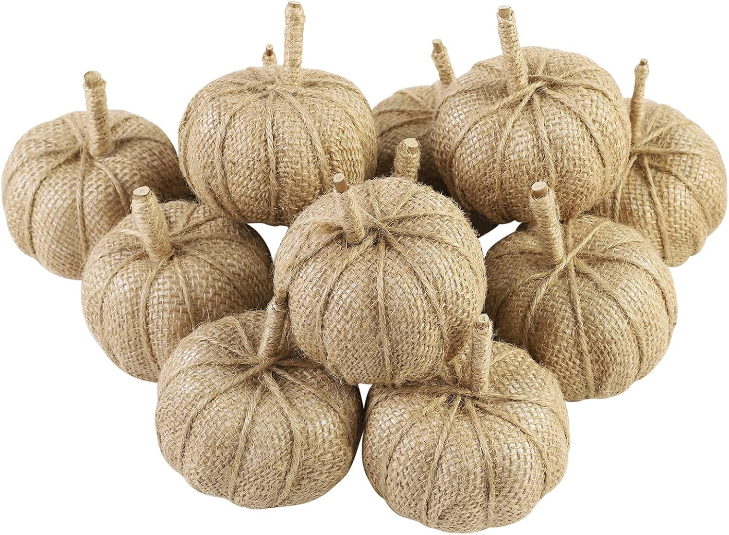 Aneco 12 Pack Artificial Pumpkins Burlap Pumpkins Harvest Decoration Pumpkins for Harvest Festival, Halloween, Thanksgiving, and Wedding Decoration | Amazon (US)