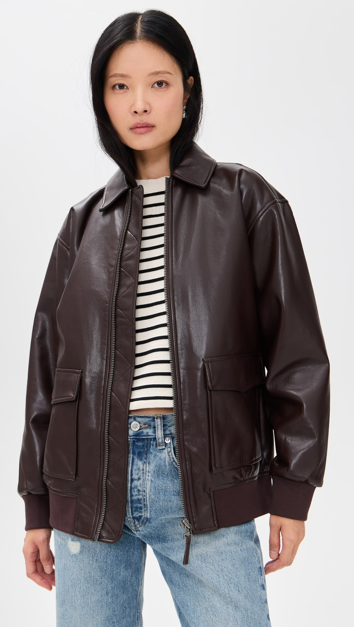 Kelanie Jacket - Deep Brown Recycled Leather | Shopbop