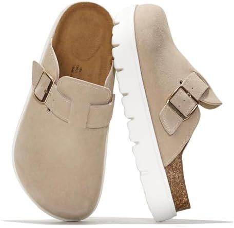 Project Cloud 100% Genuine Leather Platform Clogs for Women Footwear - Memory Foam Arch Support C... | Amazon (US)