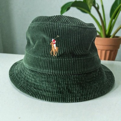 Polo Ralph Lauren Corduroy Bucket Hat Green Tan Pony Men’s Size S/M New NWT | eBay US