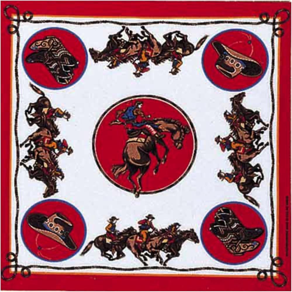 Rodeo Cowboy Red Bandanna, 22x22, Made in USA, Giddy up cowfolk ! | Amazon (US)