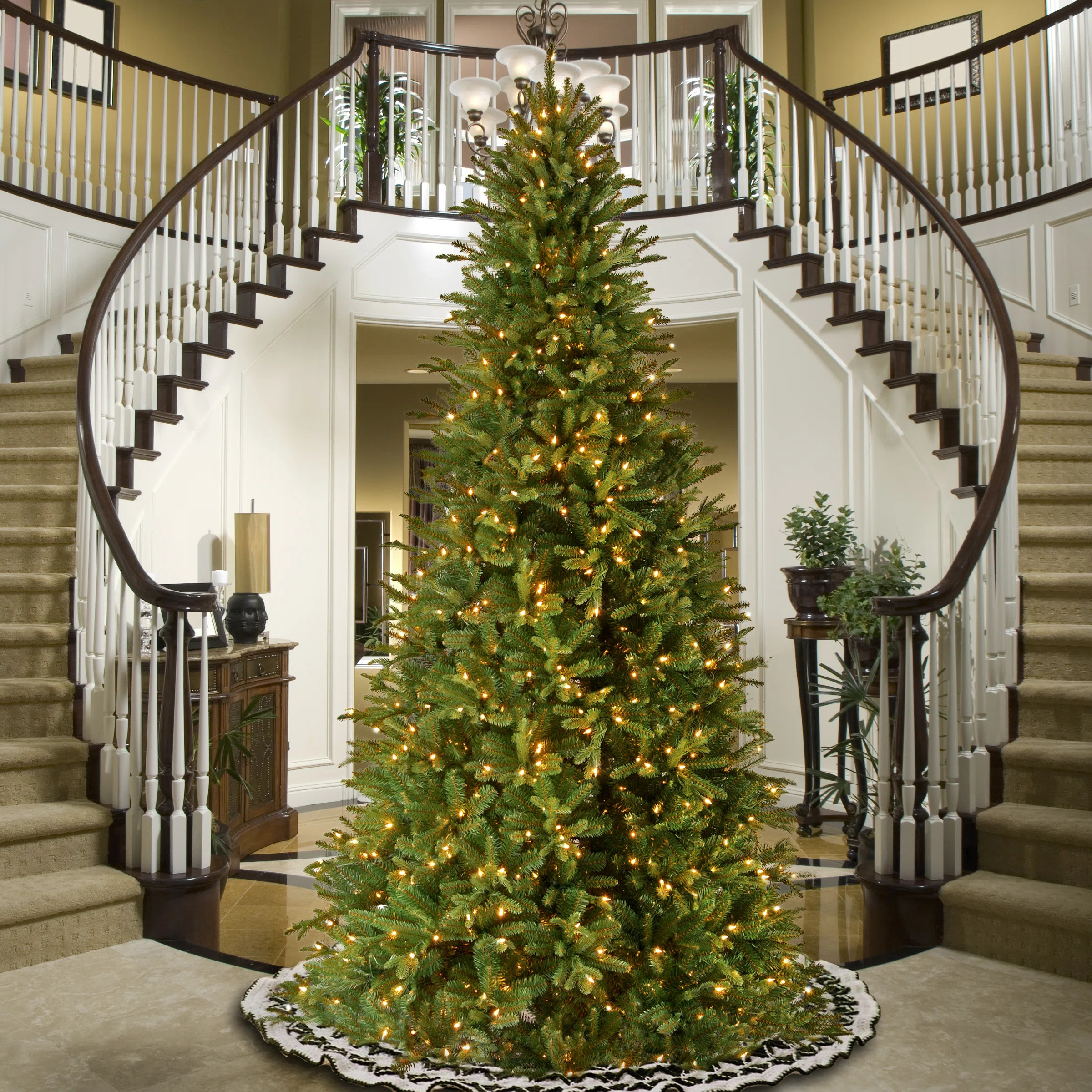 The Holiday Aisle® Tiffany Pre-lit Fir Slim Tree & Reviews | Wayfair | Wayfair North America