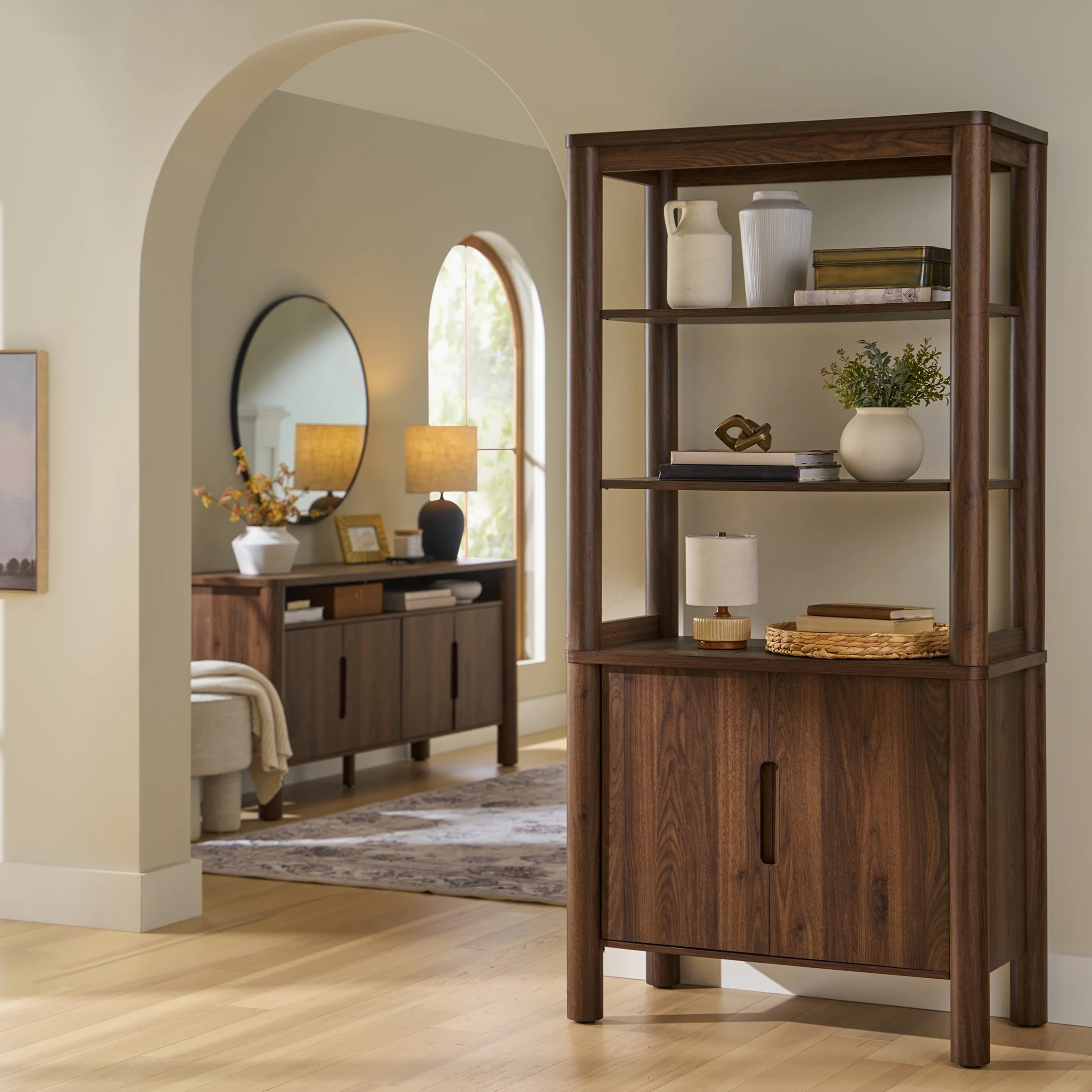 Better Homes & Gardens Adlin Bookcase, Walnut Finish | Walmart (US)