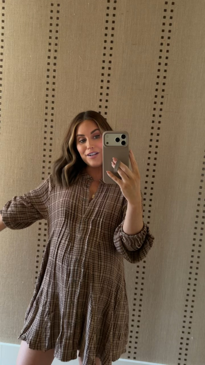 Wearing xs in this dress from Free People- I got the color ‘neutral combo’. Such a pretty dress for fall with the plaid print & so comfy! Has pockets, buttons (nursing friendly!) and currently bump friendly for me in the third trimester as well. The flowy style will also be great for when I’m postpartum this fall as well! Could dress it up with boots/booties, or down with a neutral sneaker or loafers! 

Fall dresses || women’s fall outfits || fall style || bump friendly fall outfits || maternity ||

#LTKootd #LTKSeasonal #LTKBump