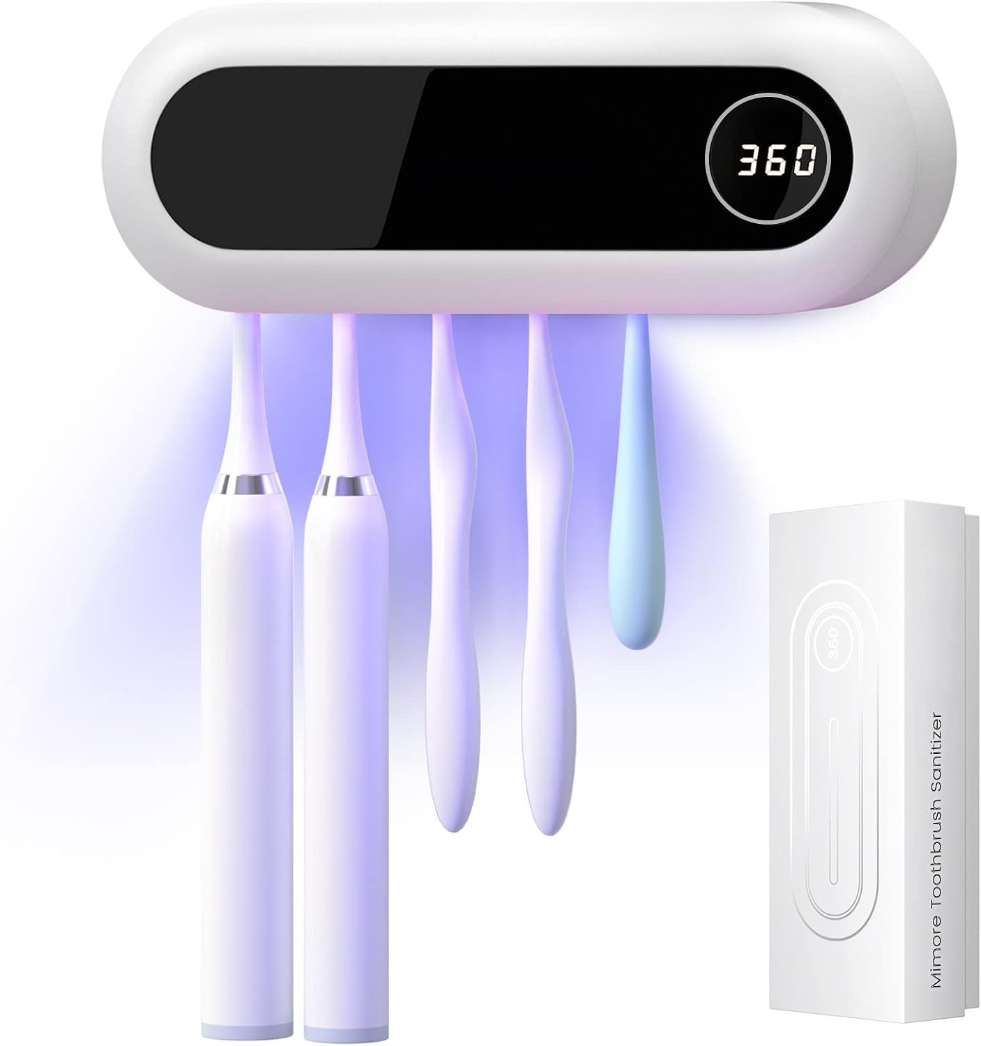 Toothbrush Sanitizer - Mimore UVToothbrush Sanitizer and Holder - 5 Toothbrush Slots & Timing Function - Cordless Wall Mounted Toothbrushsterlilizer Tooth Brushcleaner for Bathroom | Amazon (US)