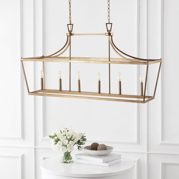 Safavieh Aroris 6Lt Pendant - 49"x15"x32-104" - Gold | Bed Bath & Beyond