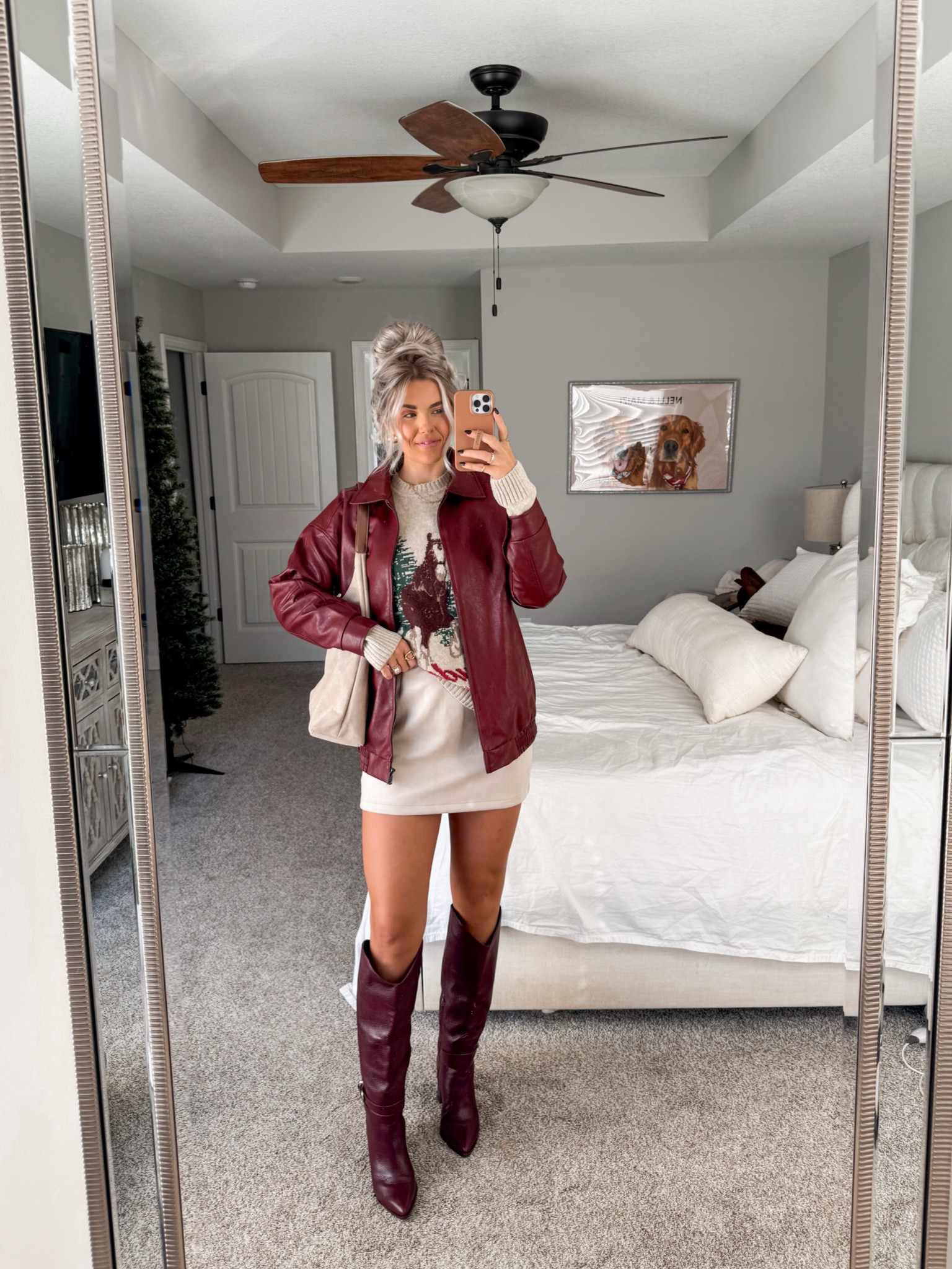 size small in skirt, small in jacket and small in sweater — perfect holiday look! use CYBERAF for more $$ off the sweater:) 

#LTKCyberWeek #LTKParties #LTKHoliday