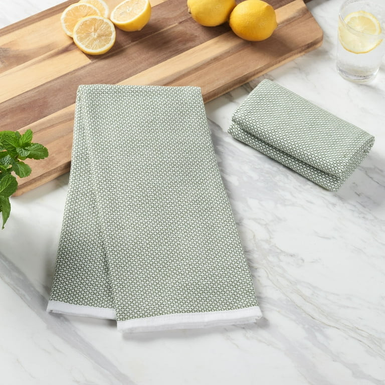 Better Homes & Gardens 2-Piece Oversized Woven Kitchen Towel Set, Dark Cilantro - Walmart.com | Walmart (US)