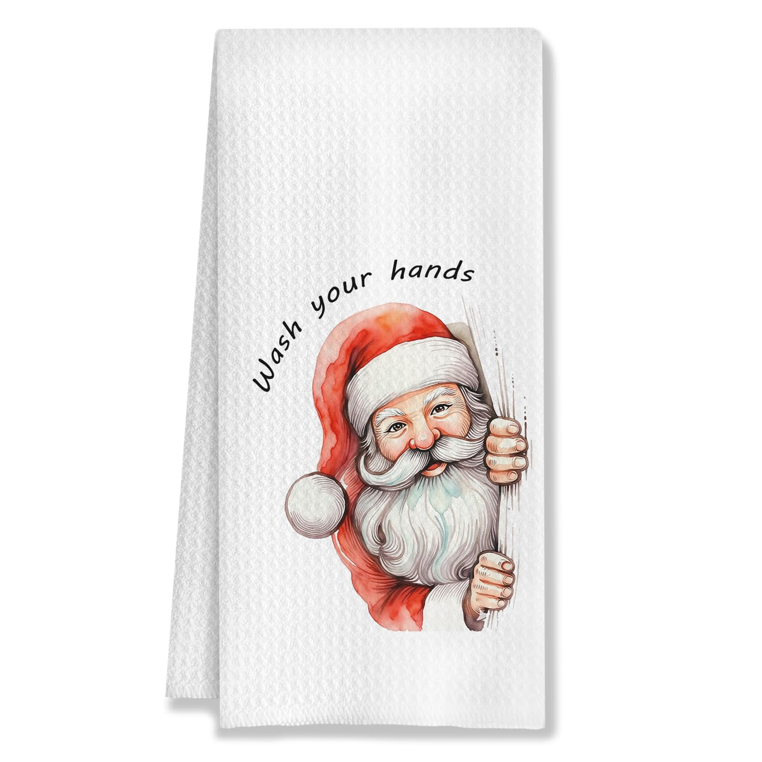 Funny Santa Christmas Bathroom Hand Towels, Santa Bathroom Decor, Wash Your Hands Christmas Decor... | Amazon (US)