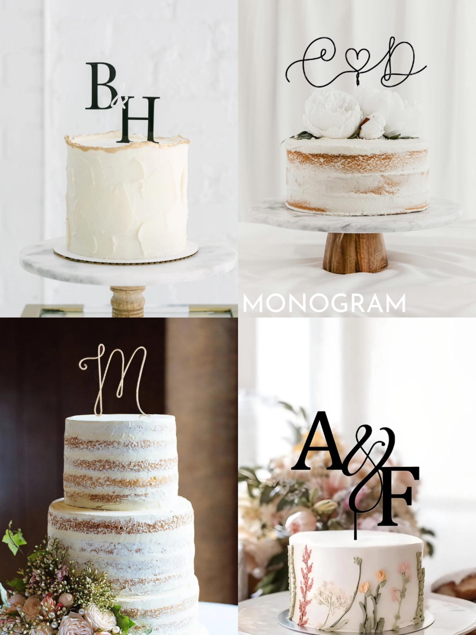 Monogram cake toppers 