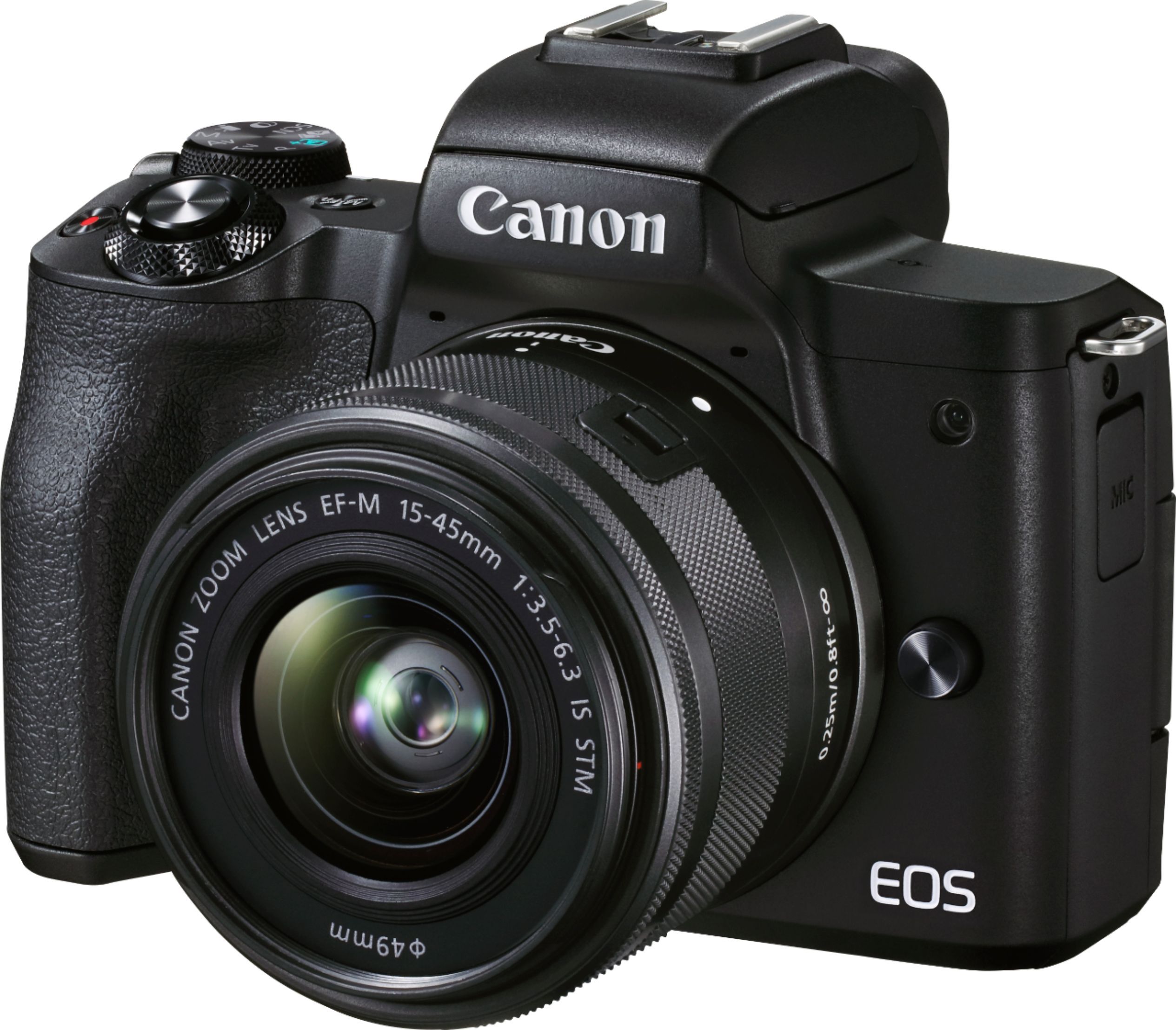 Canon EOS M50 Mark II Mirrorless Camera with EF-M 15-45mm f/3.5-6.3 IS STM Zoom Lens Black 4728C0... | Best Buy U.S.