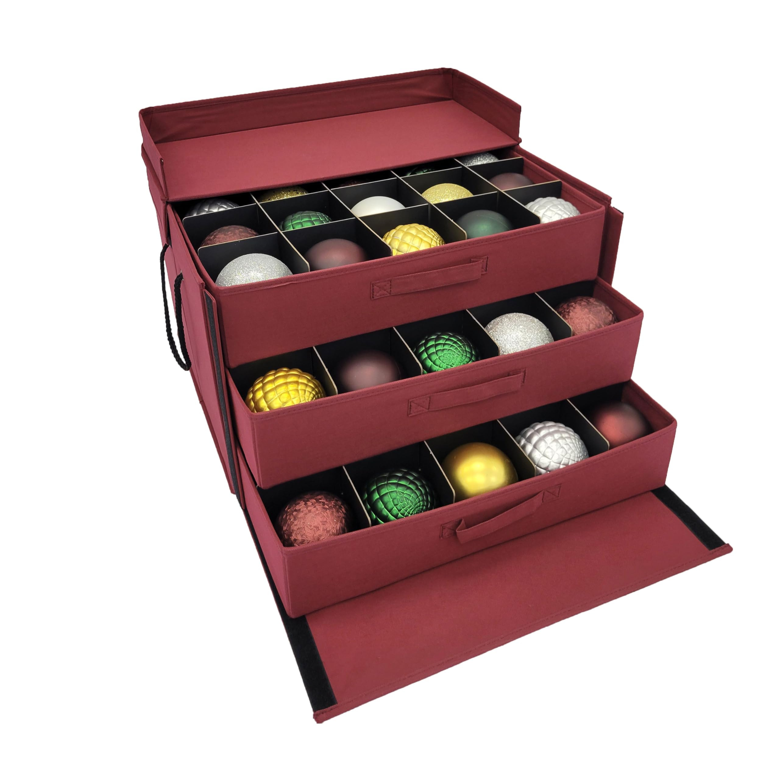 612 Vermont Christmas Ornament Storage Box with 3 Trays, Adjustable Acid-Free Dividers, Holds 60-... | Amazon (US)