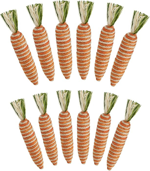 naturevibe 5.6 Inches Sisal Carrot Easter Decor, 12 Pack Jute Twine Mini Carrots of Vivid Color f... | Amazon (US)