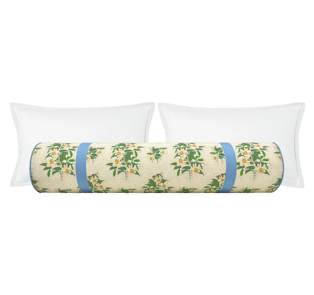 OCS X LDC | THE BOLSTER | LULIE WALLACE : OLIVIA + RIBBON TRIM // HYDRANGEA BLUE | LITTLE DESIGN COMPANY