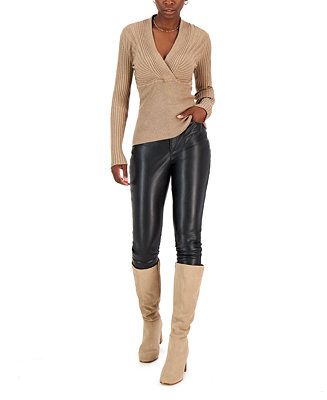 INC International Concepts Women's Ribbed Surplice Pullover Sweater, Created for Macy's & Reviews... | Macys (US)