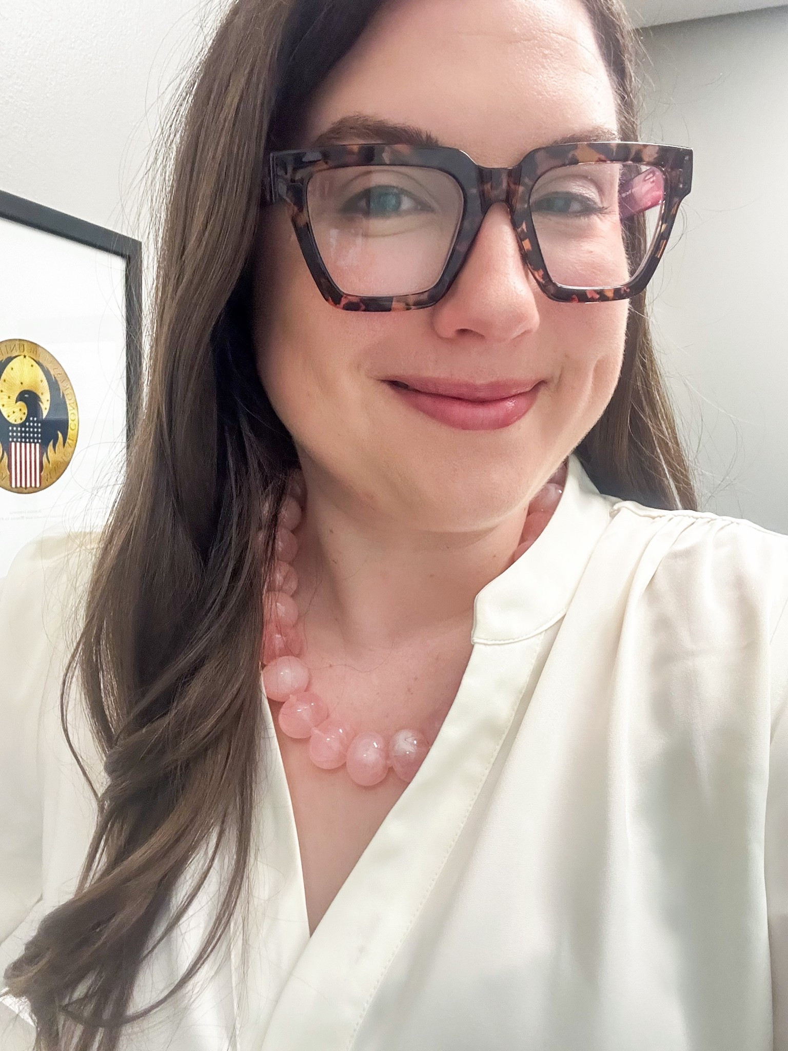 Necklace and blue light glasses 

Womens business professional workwear and business casual workwear and office outfits midsize outfit midsize style 

#LTKootd #LTKMidsize #LTKWorkwear