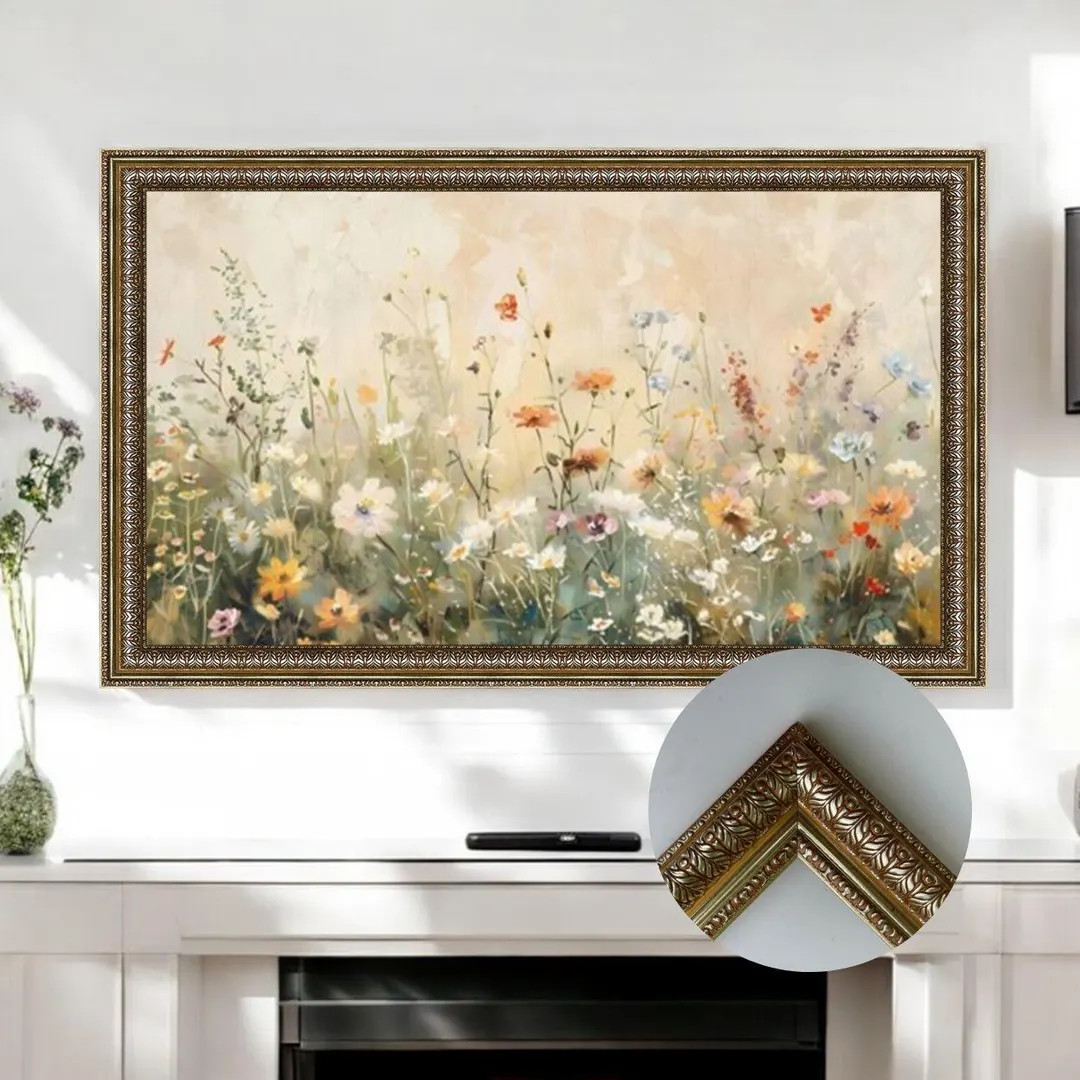 Elegant gold leaf tv frame, samsung tv frame, custom classic tv frame, vintage tv bezel, tv frame... | Etsy (US)