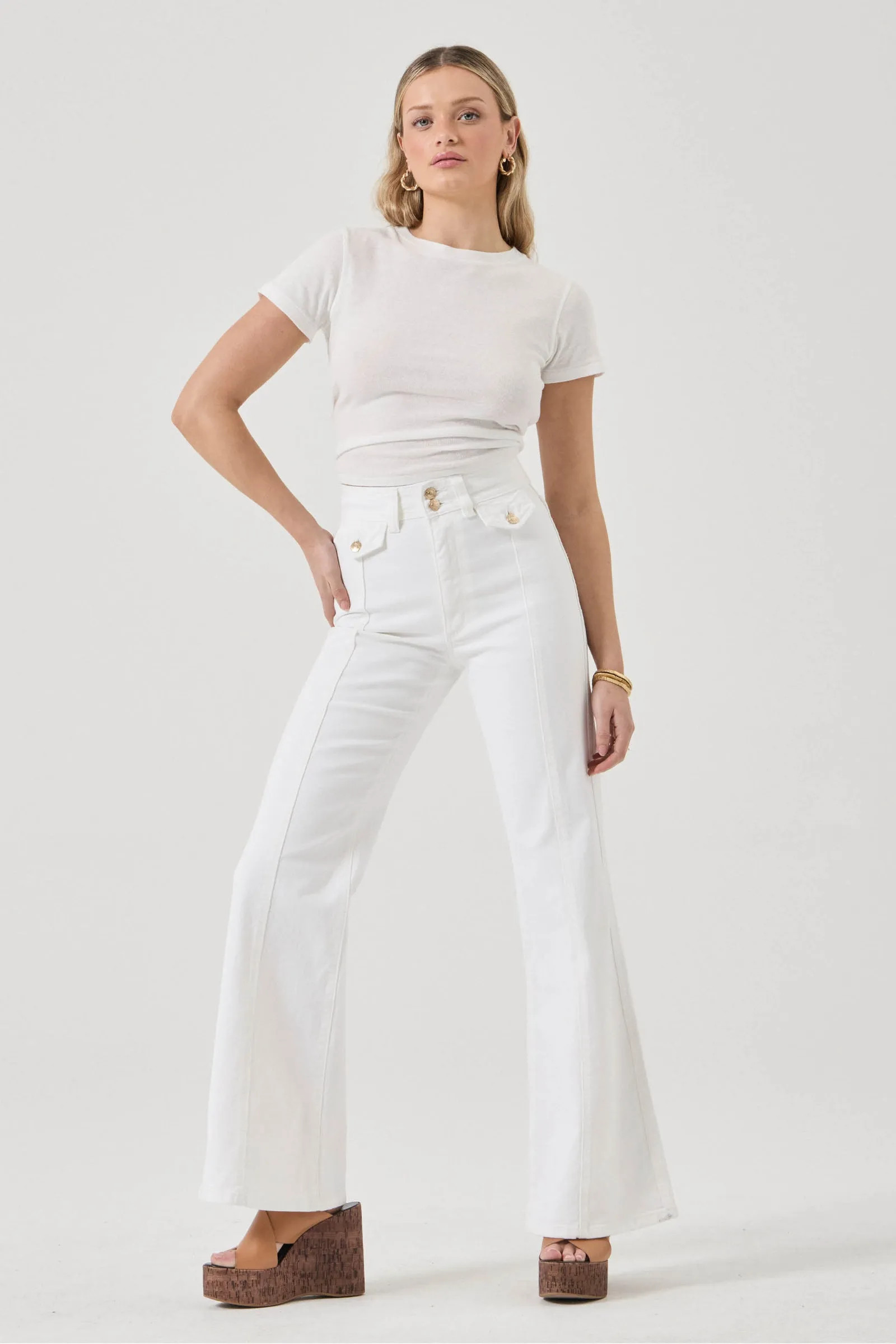 Eastcoast Flare Jean - Celeste White Gold | Rolla's Jeans US/CAN