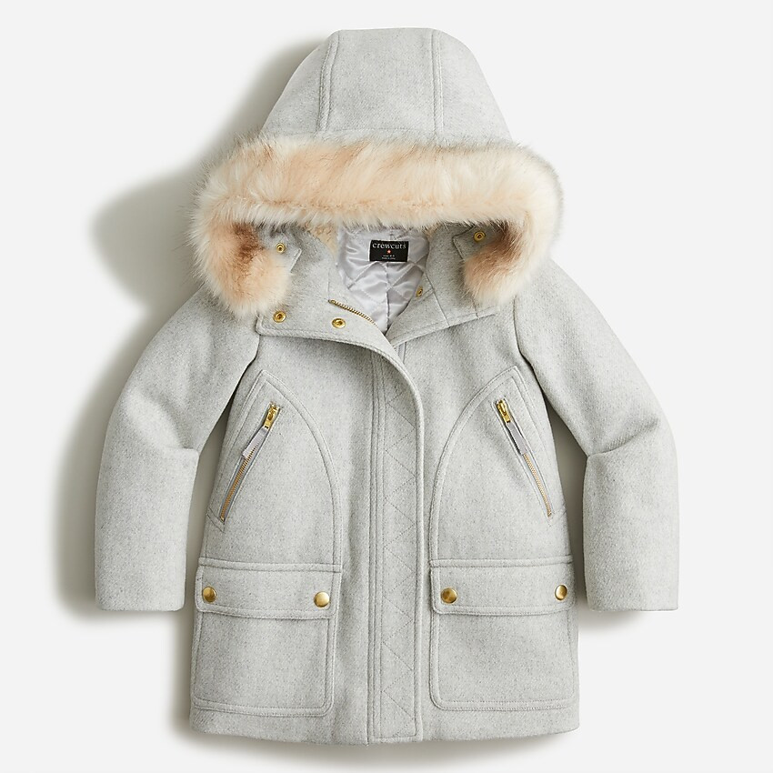 Girls' chateau parka in stadium-cloth wool | J. Crew US