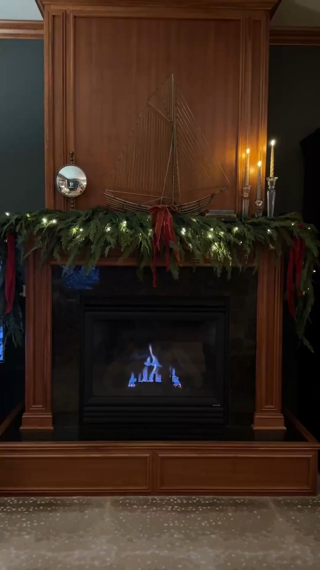 Starting my holiday decorating a bit earlier than usual. Featuring mantle holiday decor in the den. 
Garland, lights. Candles and candlesticks. 
kimbentley, fireplace mantle

#LTKHoliday #LTKOver40 #LTKHome