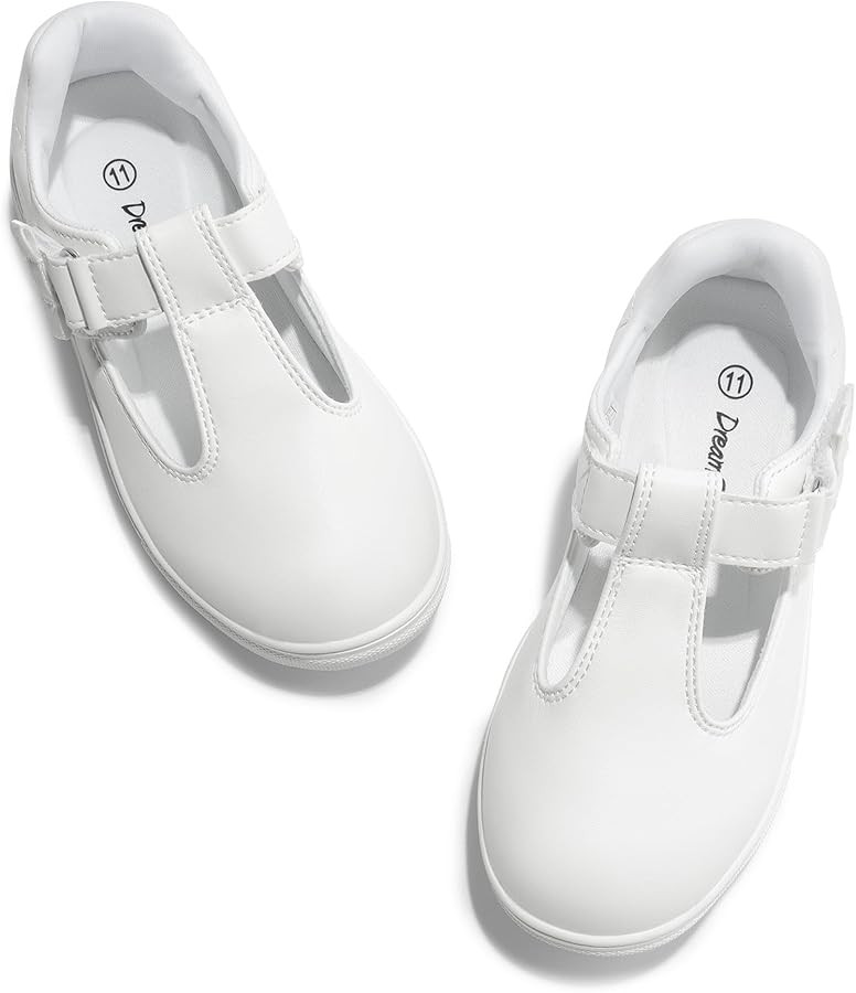 DREAM PAIRS Girls Mary Jane School Uniform Shoes T-Strap Flat Sneakers for Toddler/Little Kid | Amazon (US)