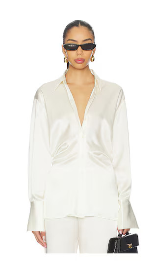 Sigrun Slouch Waist Blouse in Ivory | Revolve Clothing (Global)