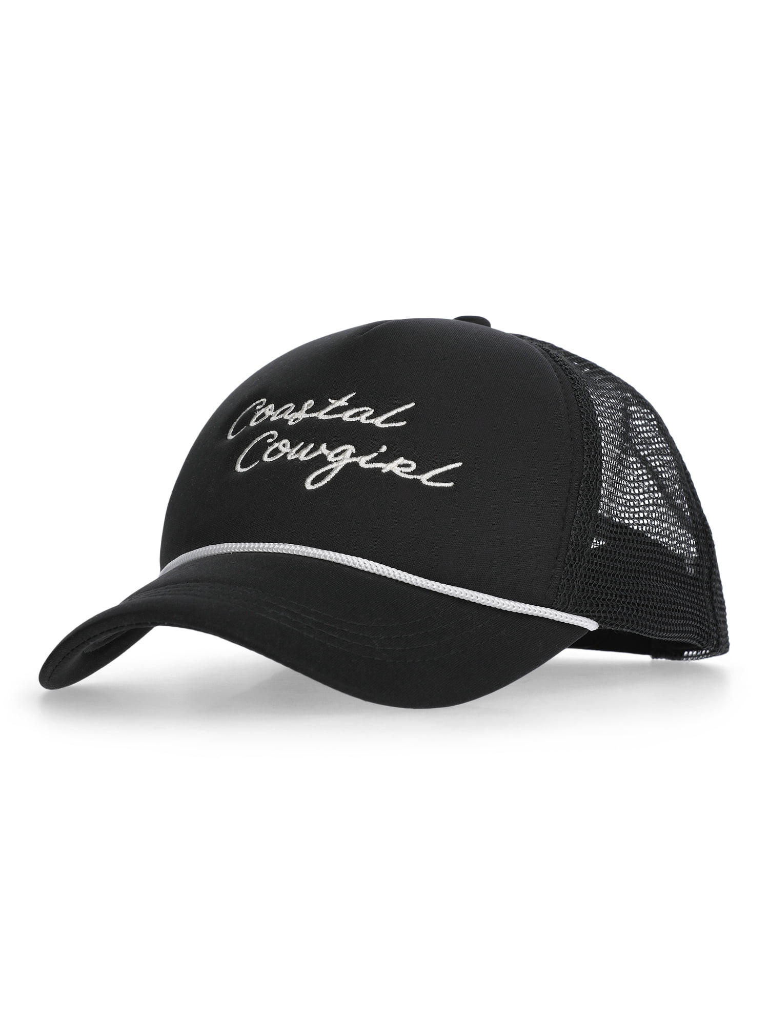 No Boundaries Embroidered Graphic Trucker Hat, Women's, Black | Walmart (US)