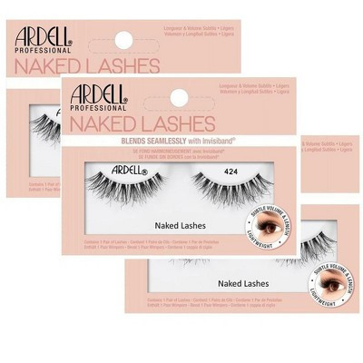 Ardell Professional Naked Lashes 424 (Pack of 3) - A transparent shortcut to perfectly weightless and naturally textured lashes | Target