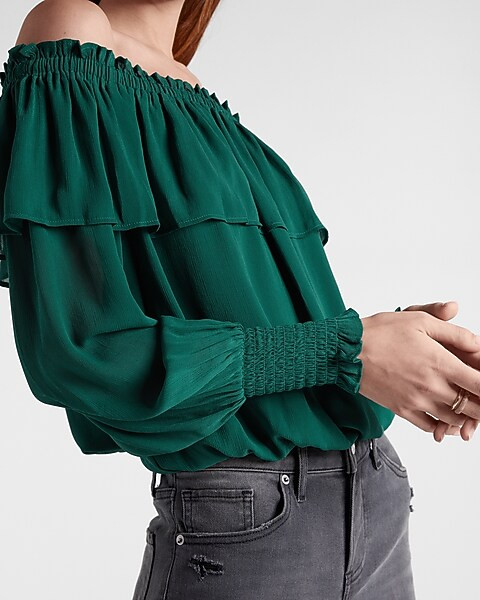 Ruffle Off The Shoulder Top | Express