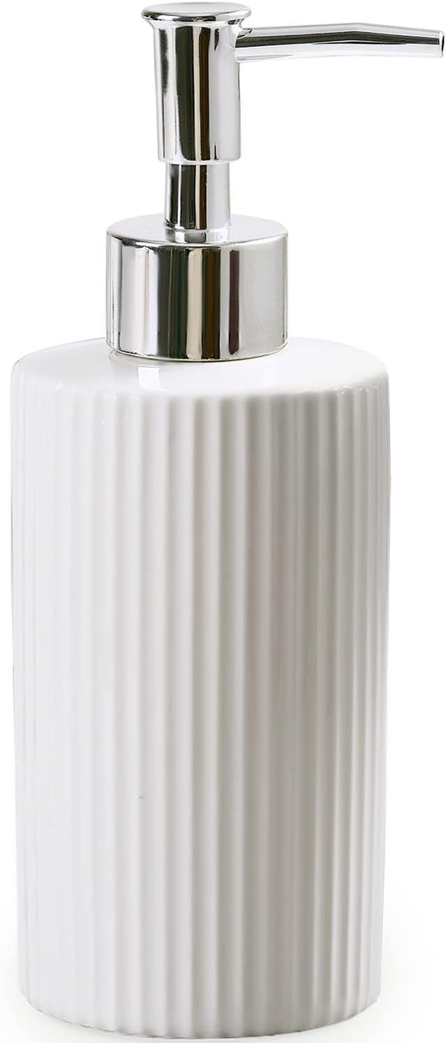 Getstar Hand Soap Dispenser with Stainless Steel Pump, Rust Proof, Ceramic White Soap Dispenser f... | Amazon (US)