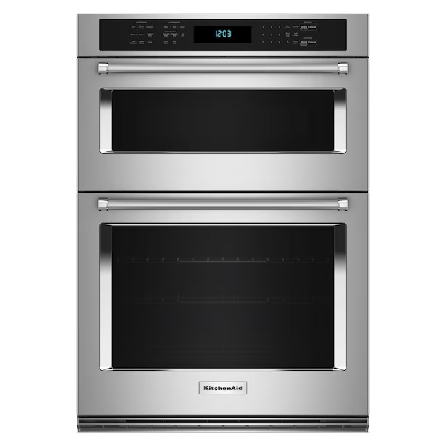 KitchenAid 30-in Self-cleaning Convection Oven Air Fry Microwave Wall Oven Combo (Stainless Steel... | Lowe's
