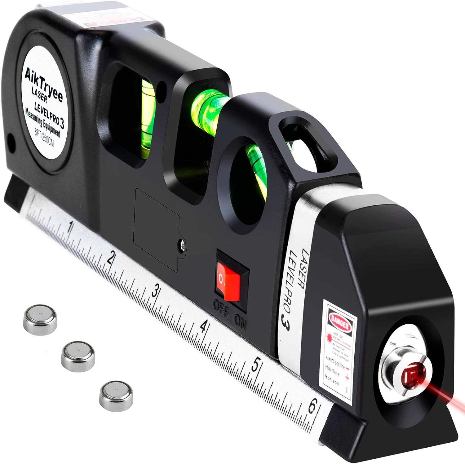 Laser Level Line Tool, Multipurpose Laser Level Kit Standard Cross Line Laser leveler Beam Tool with Metric Rulers 8ft/2.5M for Picture Hanging cabinets Tile Walls by AikTryee. | Amazon (US)