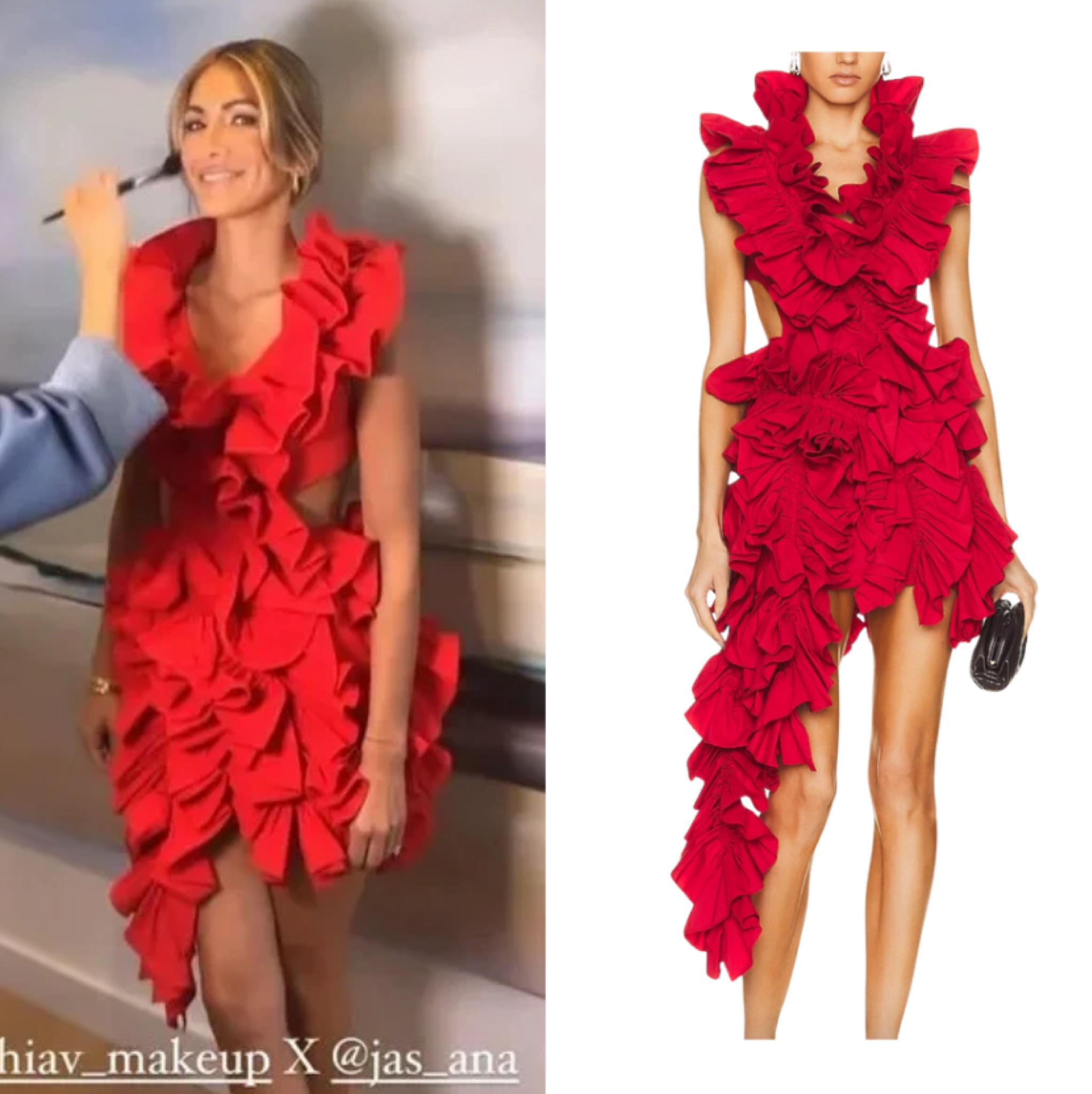 Erin Lichy’s Red Ruffle Dress 📸= @erindanalichy 