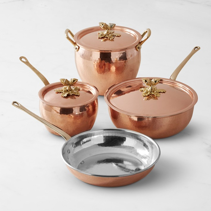 Ruffoni Historia Hammered Copper 7-Piece Cookware Set with Acorn Knobs | Williams-Sonoma