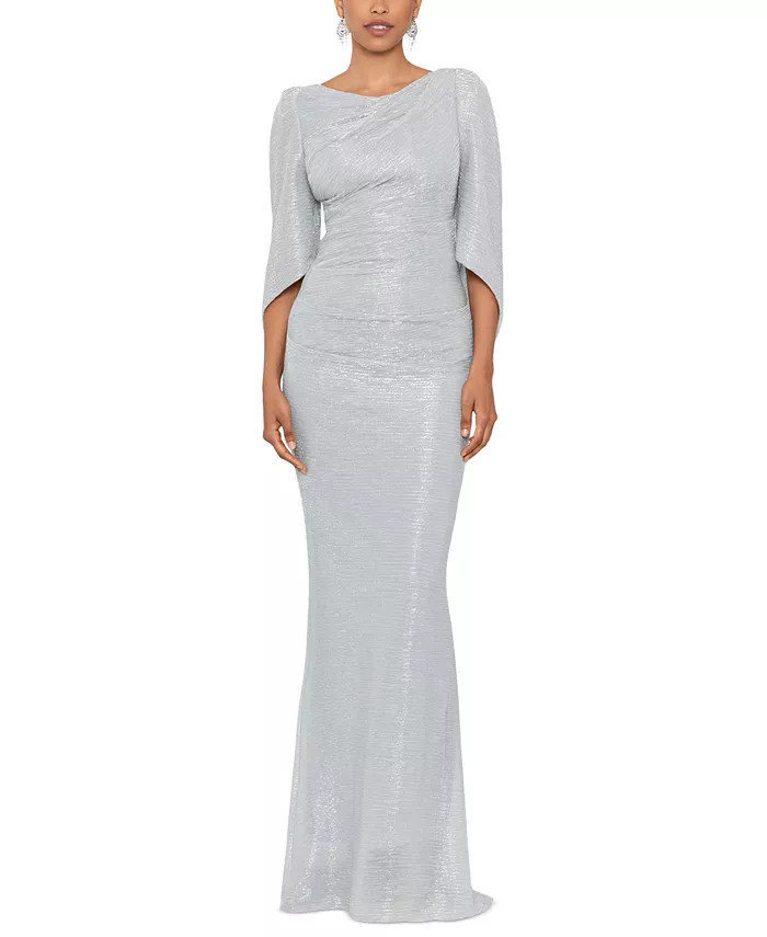 Betsy & Adam Women's Metallic Cowl-Back Gown - Macy's | Macy's