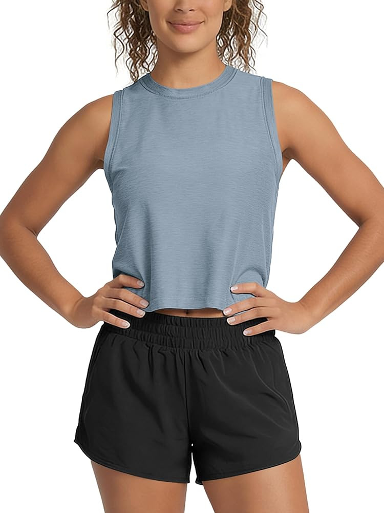 ODODOS Women's Performance Tank Ultra Soft odSTRATUM Tech Sleeveless Tee Shirts High Crew Neck Pu... | Amazon (US)